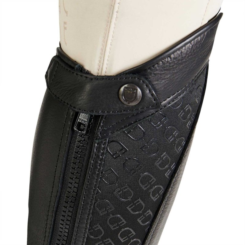 Equestro Ghette unisex fascia elastica con loghi - Nero