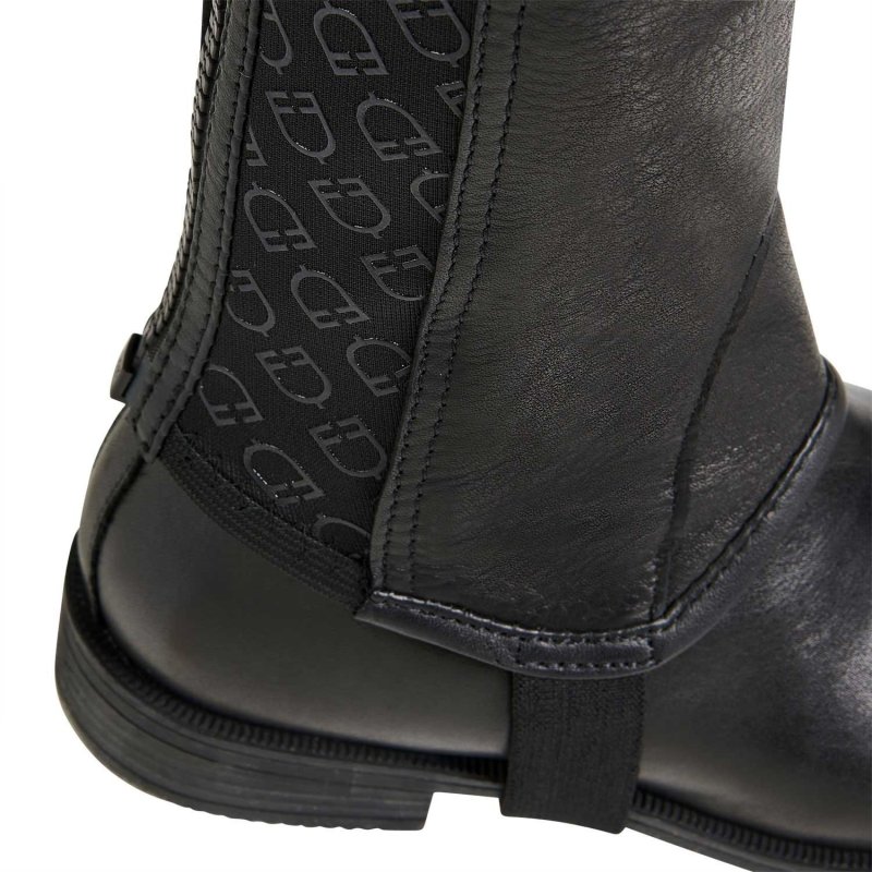 Equestro Ghette unisex fascia elastica con loghi - Nero