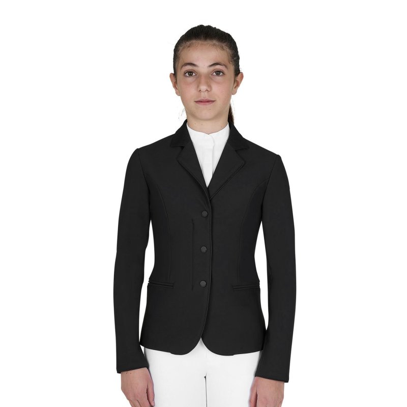 Equestro Giacca bambini unisex concorso zip e bottoni - Nero