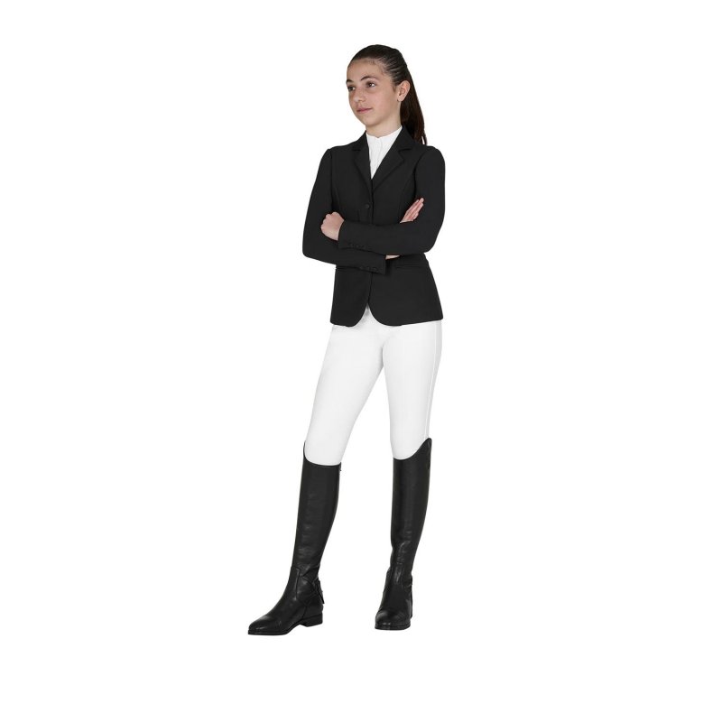 Equestro Giacca bambini unisex concorso zip e bottoni - Nero