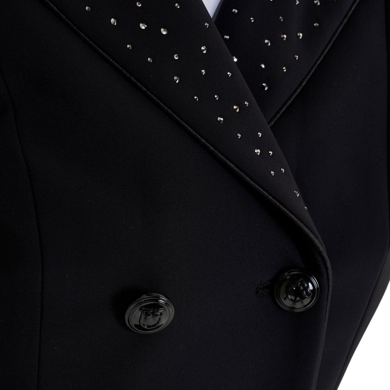 Equestro Frac donna in tessuto tecnico con strass - Nero