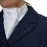 Equestro Frac donna in tessuto tecnico con strass - Blu navy