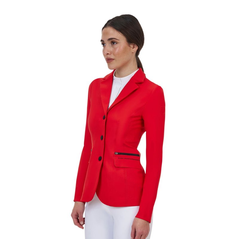 Equestro Giacca concorso donna Ridertechnology 2.0 cuciture termosaldate - Rosso
