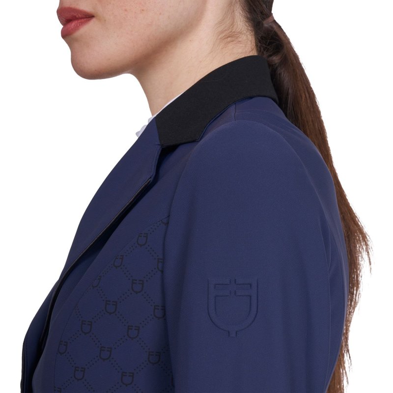 Equestro Giacca donna concorso Monogram tre bottoni - Blu navy