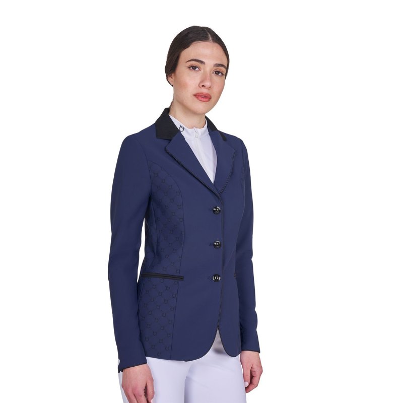 Equestro Giacca donna concorso Monogram tre bottoni - Blu navy