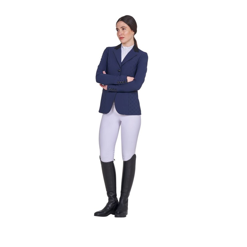 Equestro Giacca donna concorso Monogram tre bottoni - Blu navy