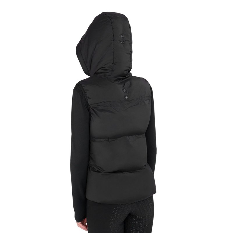 Equestro Smanicato tecnico donna con cappuccio Ridertechnology 2.0 - Nero
