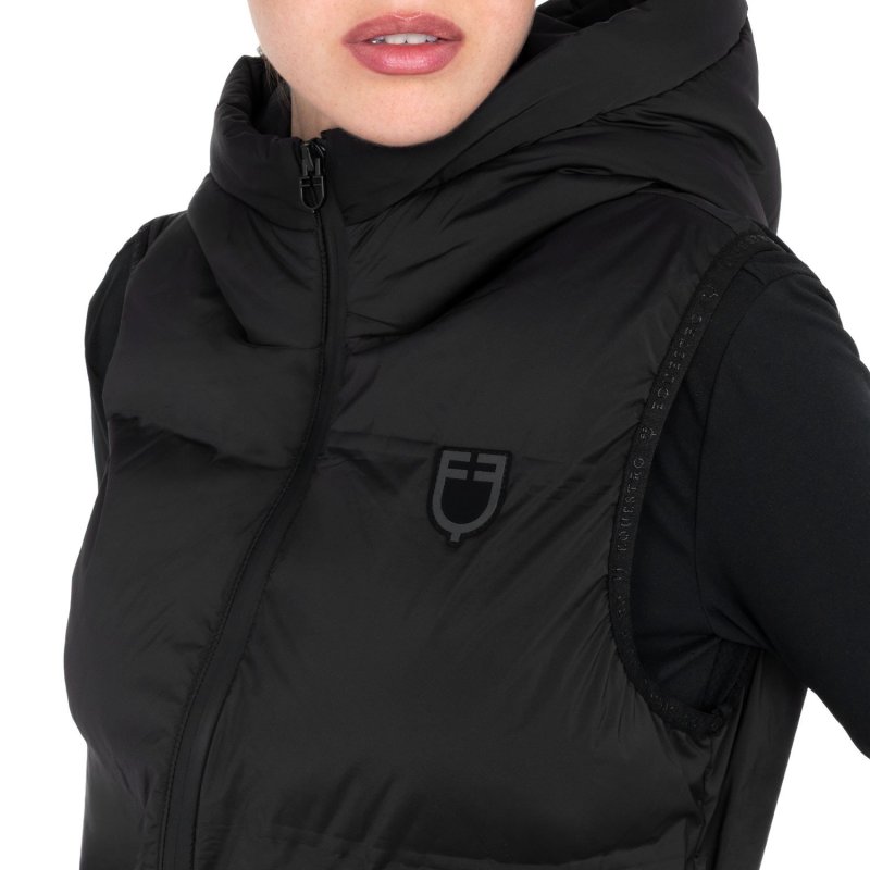 Equestro Smanicato tecnico donna con cappuccio Ridertechnology 2.0 - Nero