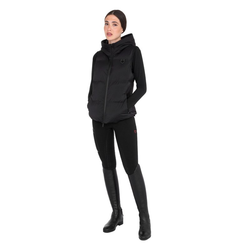 Equestro Smanicato tecnico donna con cappuccio Ridertechnology 2.0 - Nero