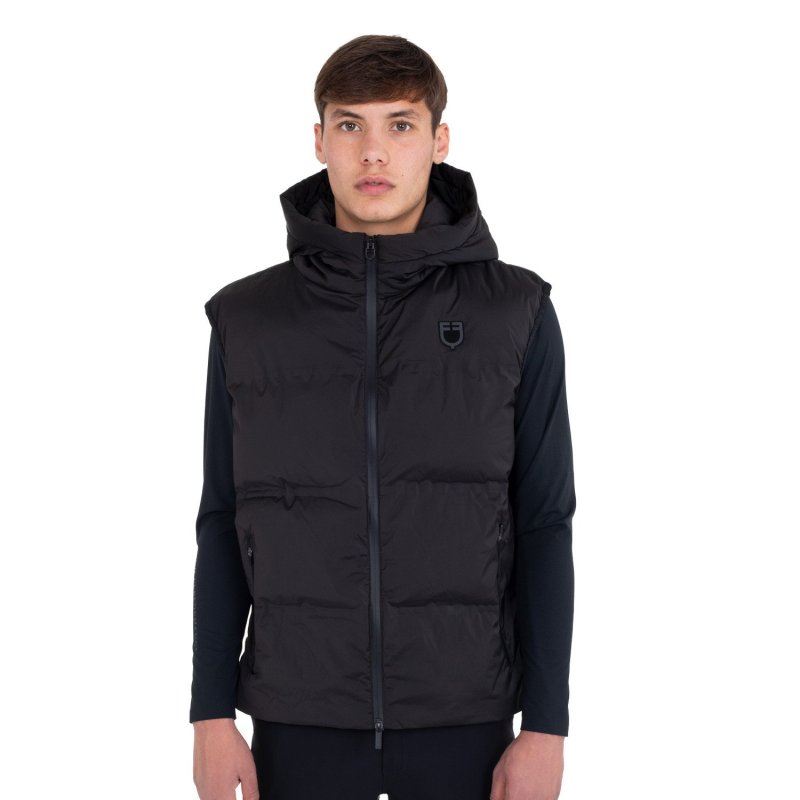Equestro Smanicato tecnico uomo con cappuccio Ridertechnology 2.0 - Nero