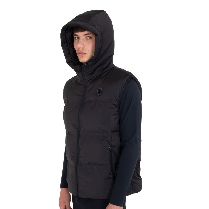 Equestro Smanicato tecnico uomo con cappuccio Ridertechnology 2.0 - Nero