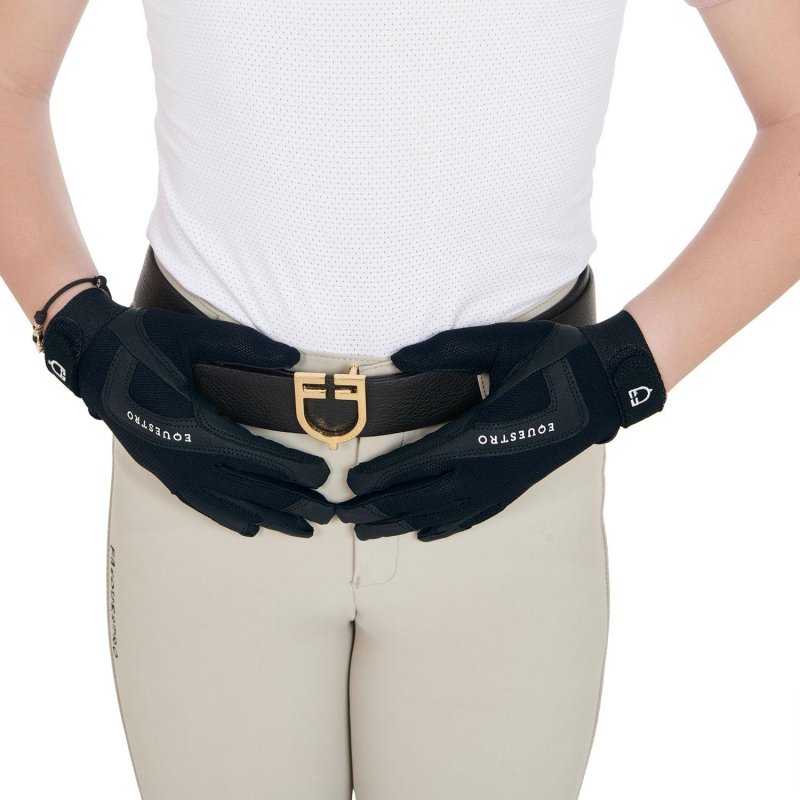 Equestro Guanti bambini in tessuto tecnico - Blu navy