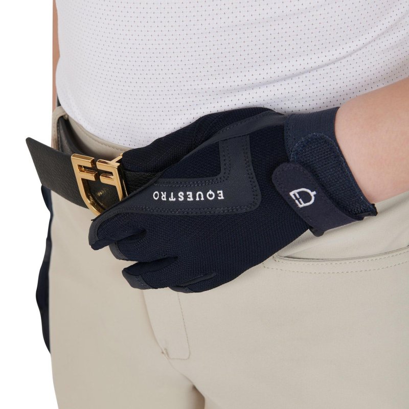 Equestro Guanti bambini in tessuto tecnico - Blu navy