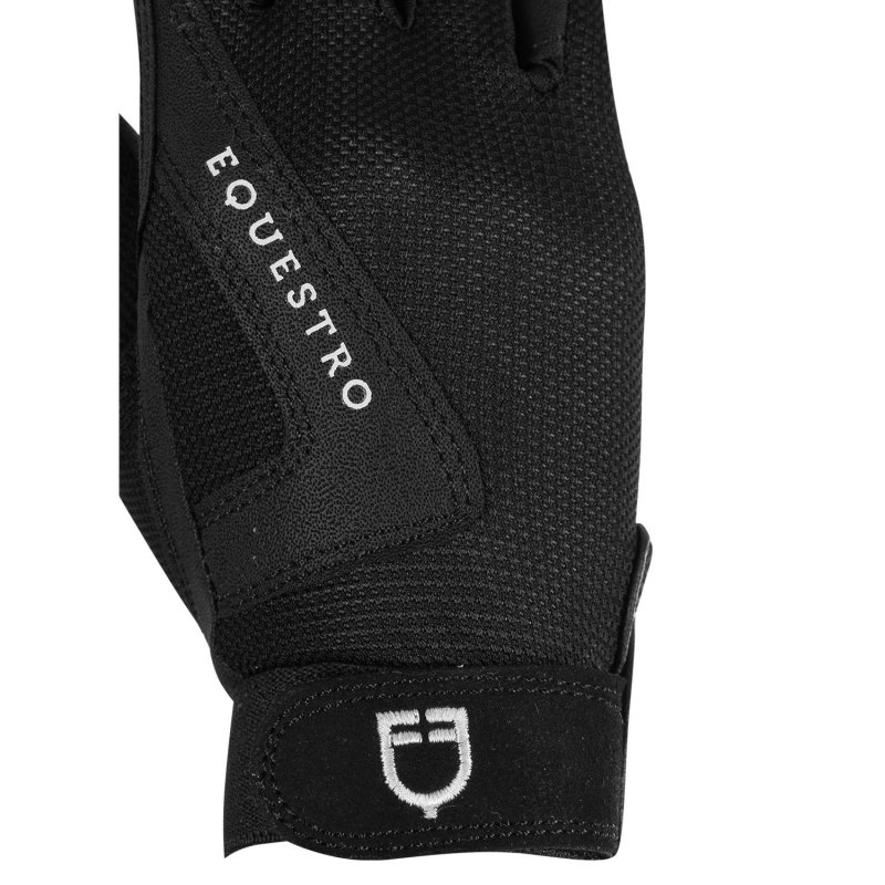 Equestro Guanti bambini in tessuto tecnico - Nero