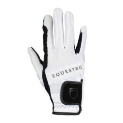 Equestro Guanti in tessuto tecnico con logo multicolor - Nero