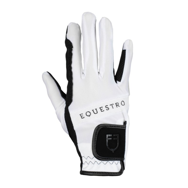 Equestro Guanti in tessuto tecnico con logo multicolor - Nero