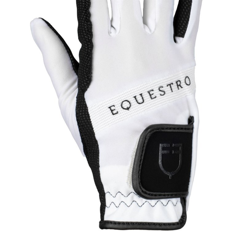 Equestro Guanti in tessuto tecnico con logo multicolor - Nero