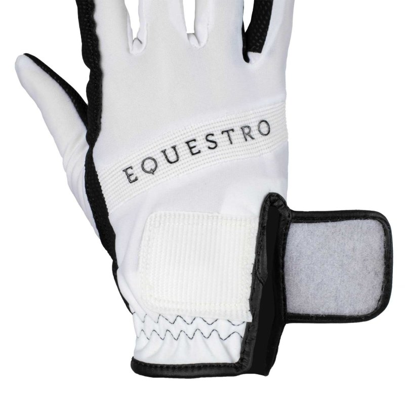 Equestro Guanti in tessuto tecnico con logo multicolor - Nero