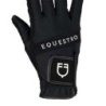 Equestro Guanti in tessuto tecnico con logo multicolor - Nero