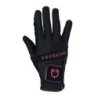 Equestro Guanti in tessuto tecnico con logo multicolor - Nero