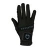 Equestro Guanti in tessuto tecnico con logo multicolor - Nero