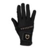 Equestro Guanti in tessuto tecnico con logo multicolor - Nero