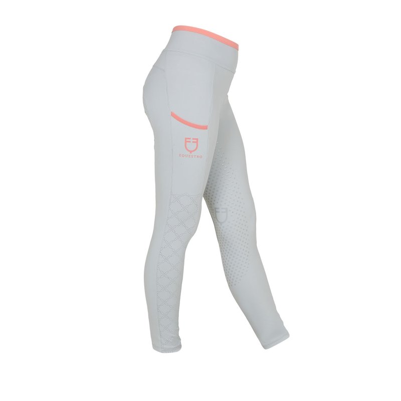 Equestro Leggings bambina con decorazioni perforate - Bianco