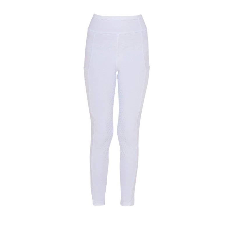 Equestro Leggings bambina con decorazioni perforate - Bianco