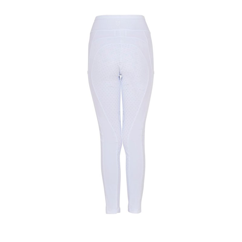 Equestro Leggings bambina con decorazioni perforate - Bianco
