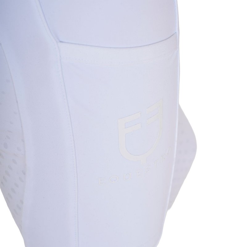 Equestro Leggings bambina con decorazioni perforate - Bianco