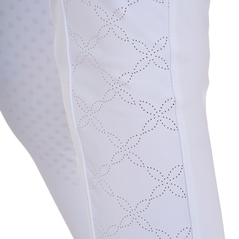 Equestro Leggings bambina con decorazioni perforate - Bianco