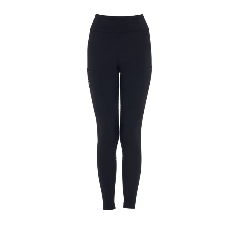 Equestro Leggings bambina con decorazioni perforate - Nero