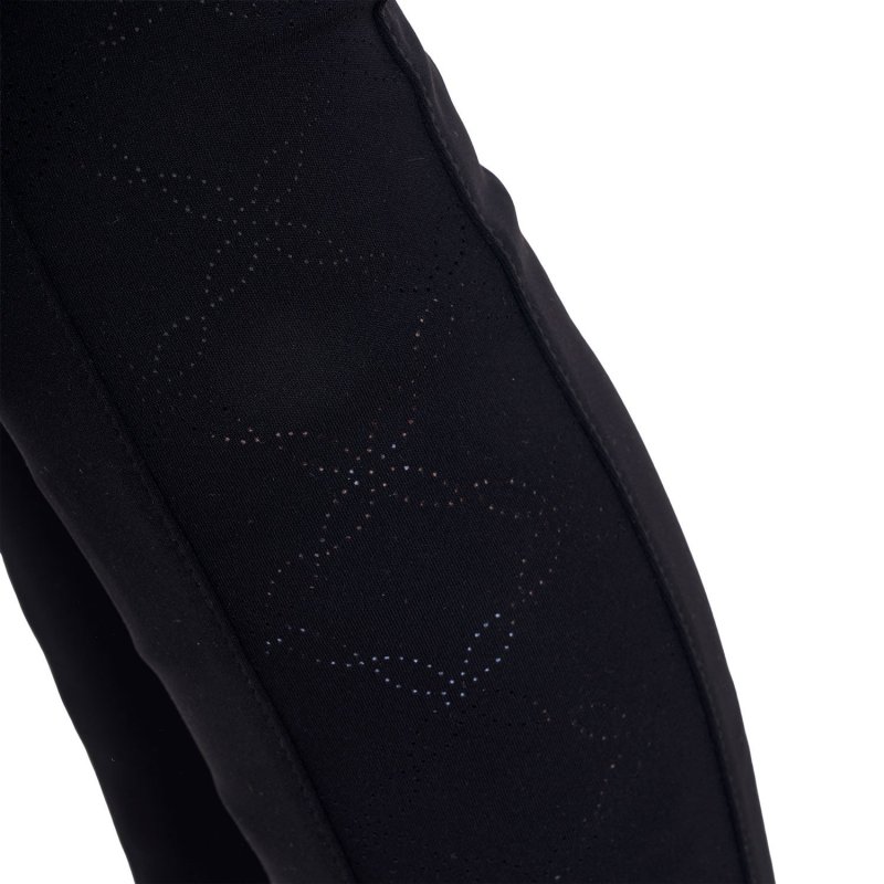 Equestro Leggings bambina con decorazioni perforate - Nero