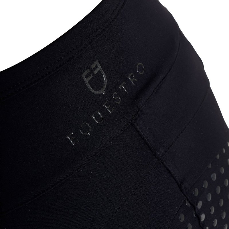 Equestro Leggings bambina con decorazioni perforate - Nero