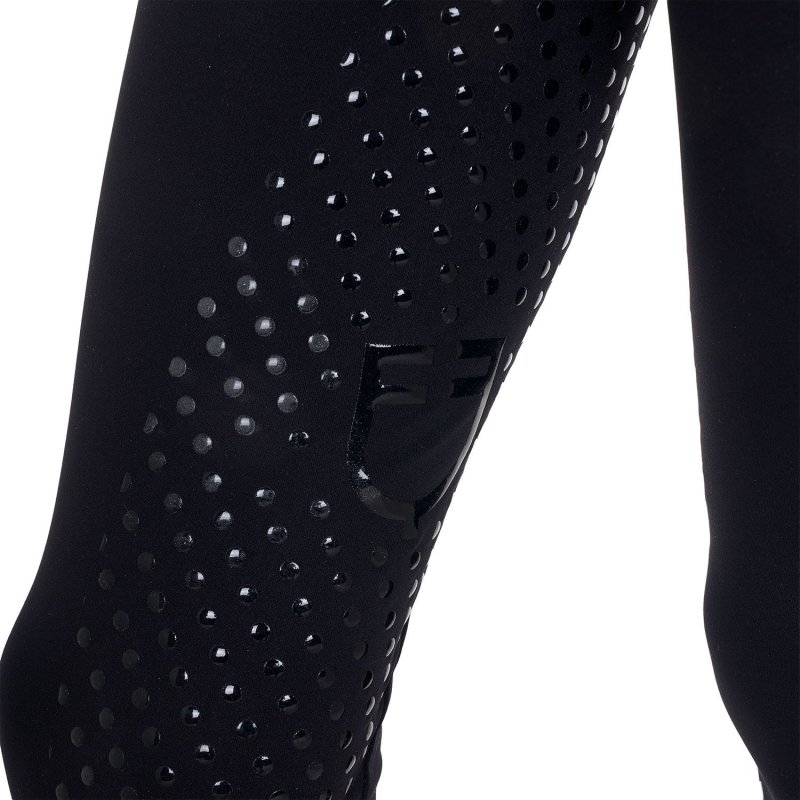 Equestro Leggings bambina con decorazioni perforate - Nero