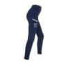 Equestro Leggings bambina con decorazioni perforate - Blu navy
