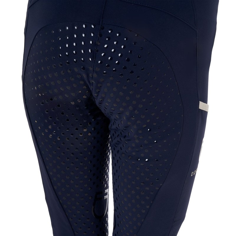Equestro Leggings bambina con decorazioni perforate - Blu navy