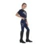 Equestro Leggings bambina con decorazioni perforate - Blu navy
