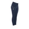 Equestro Leggings bambina slim fit grip con logo - Blu navy