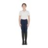 Equestro Leggings bambina slim fit grip con logo - Blu navy
