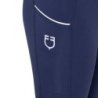 Equestro Leggings bambina slim fit grip con logo - Blu navy