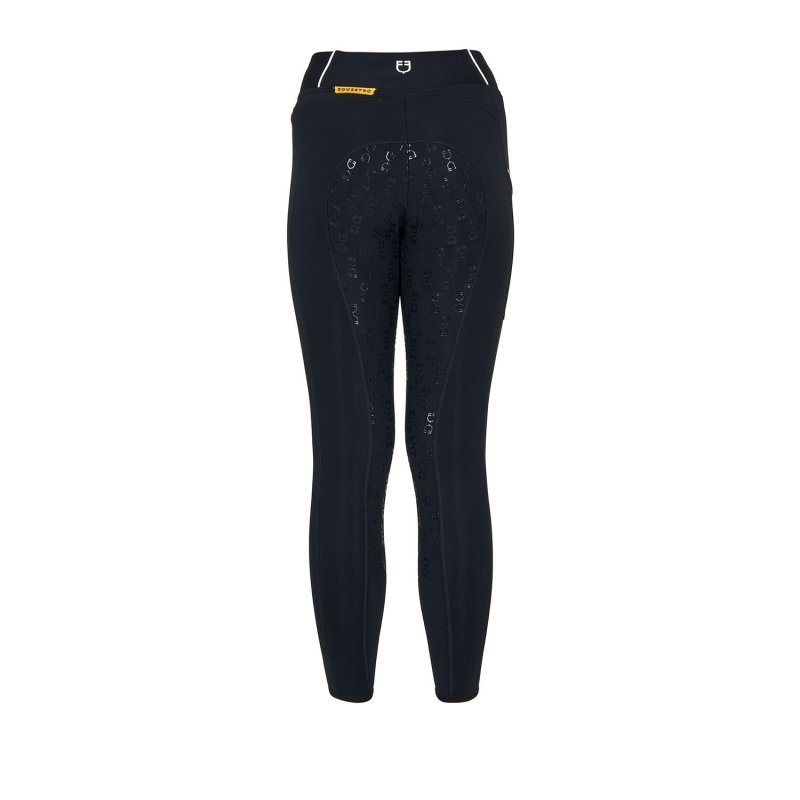 Equestro Leggings bambina slim fit grip con logo - Nero