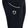 Equestro Leggings bambina slim fit grip con logo - Nero