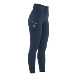 Equestro Leggings da donna con fodera in pile - Blu navy