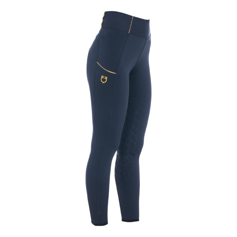 Equestro Leggings da donna con fodera in pile - Blu navy