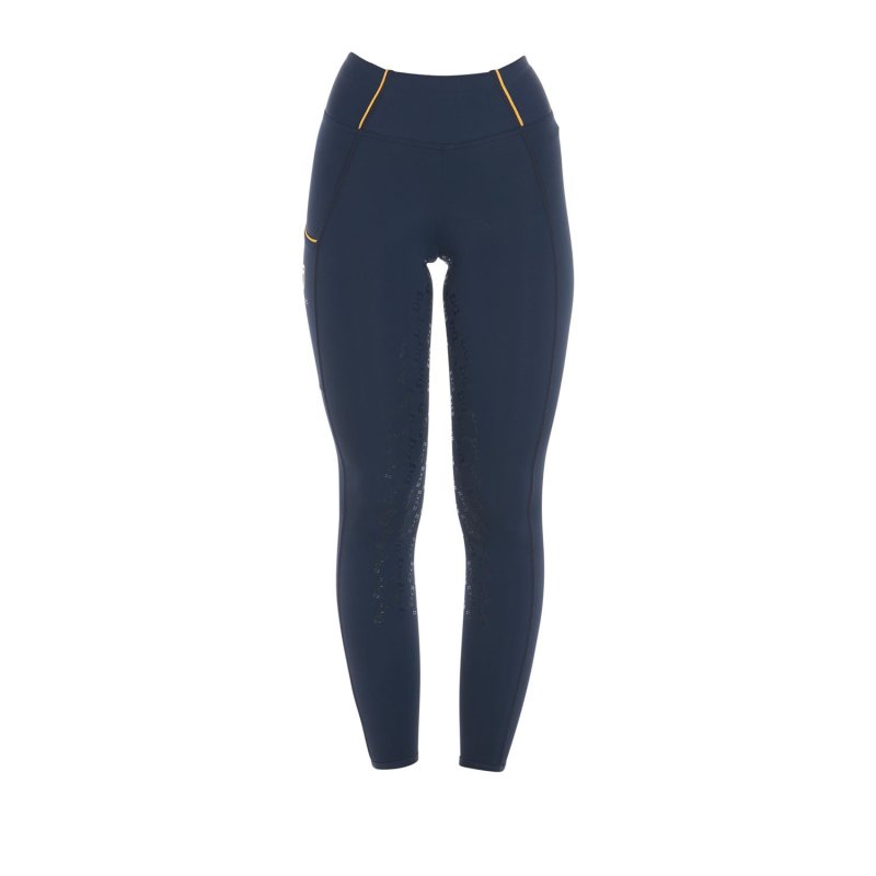 Equestro Leggings da donna con fodera in pile - Blu navy