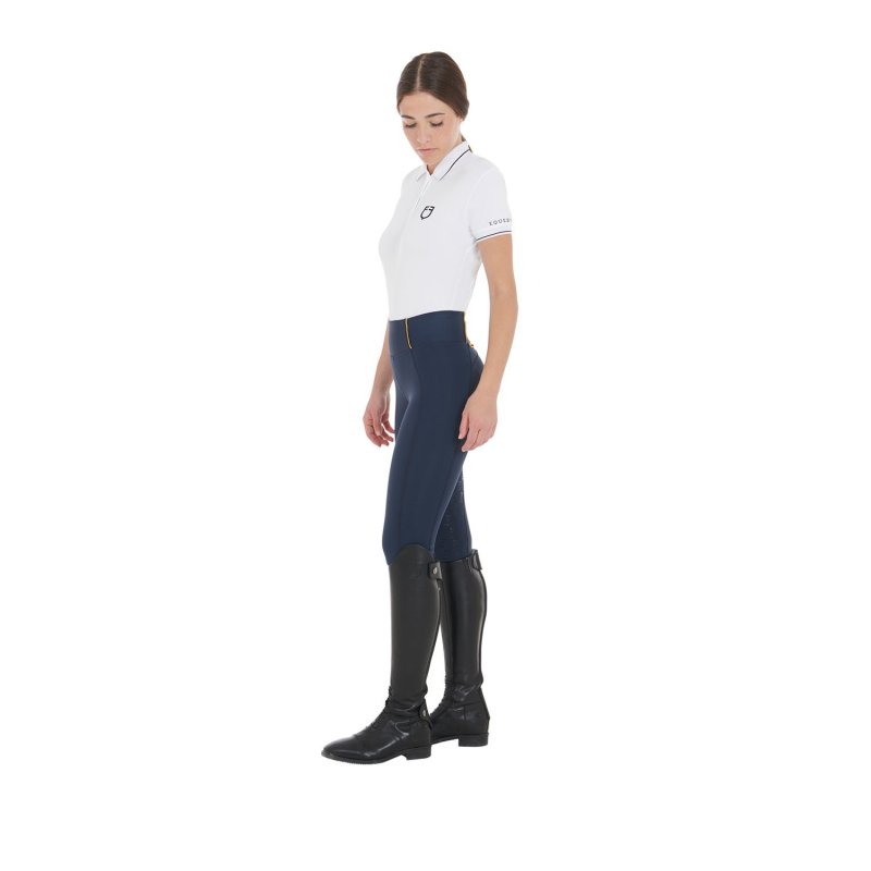 Equestro Leggings da donna con fodera in pile - Blu navy