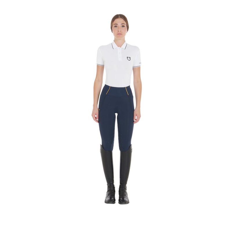 Equestro Leggings da donna con fodera in pile - Blu navy