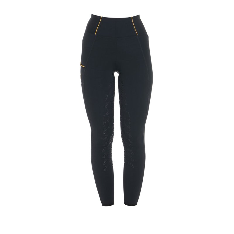 Equestro Leggings da donna con fodera in pile - Nero