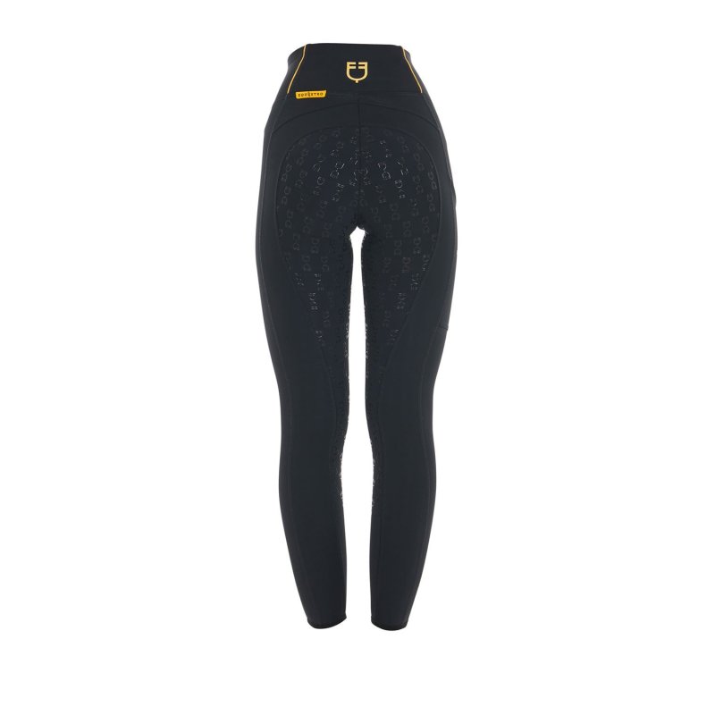 Equestro Leggings da donna con fodera in pile - Nero